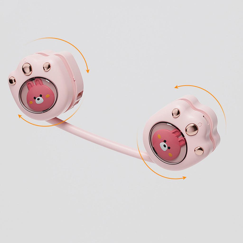 Nackenventilator Niedliches Katzenpfoten-Design 3-Stufen-Einstellung Bladeless Zusammenklappbar Tragbar Tragbarer Ventilator Rot