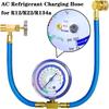 Set profesional furtun de încărcare R134A cu manometru, cuplă rapidă și adaptoare pentru service eficient al aerului condiționat