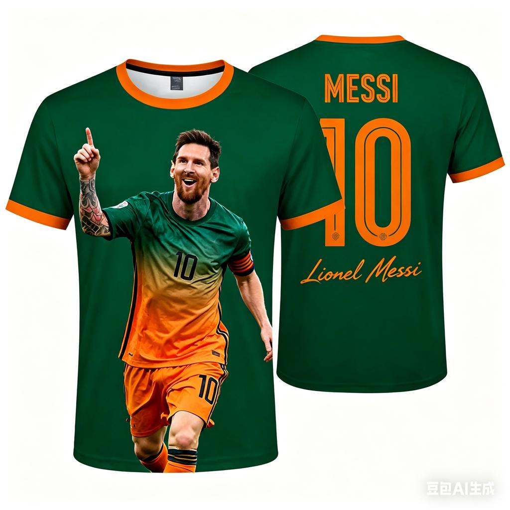 Messi Sommer Superstar Muster Stickerei Elite Gedenktrikot Kinder Familienkleidung Stil Lässig Sport Outfit
