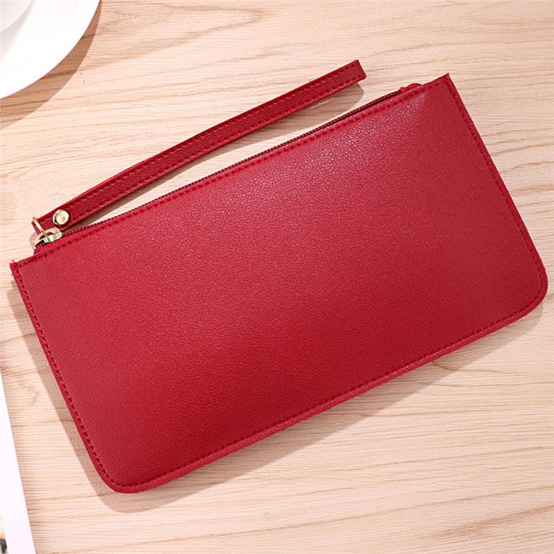 Fashion Women Long PU Leather Clutch Wallet Zipper Card Holder Phone Bag Classic Purse Handbag 6 Colors Available