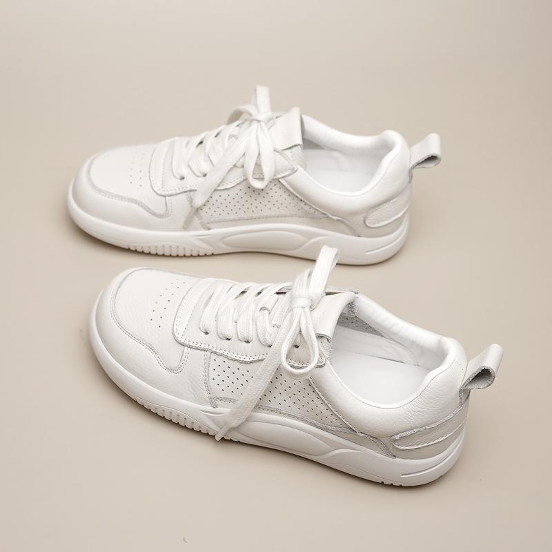 

Кожаные маленькие белые туфли детские универсальные весенне-осенние новые женские туфли на плоской подошве спортивные дышащие повседневные туфли 40