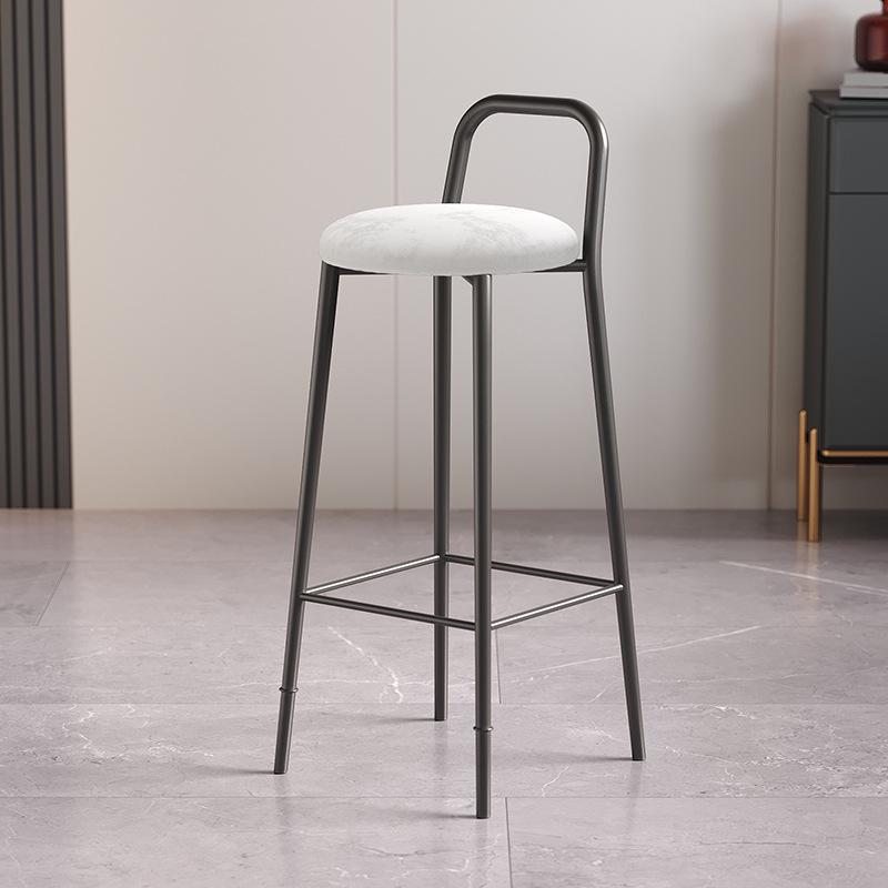 Nordic Iron Art Bar Stool with Backrest – Modern, Luxurious Design