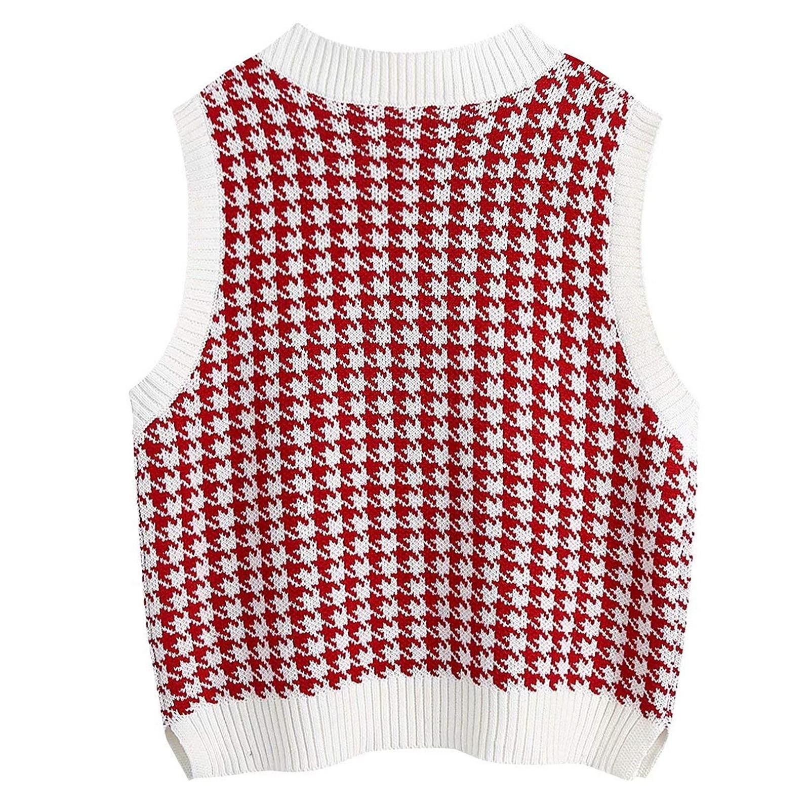 

(SU)Случайные женщины V-Neck Pullover Рубашка Столкновение Цвет Sleeveless свитер Вест