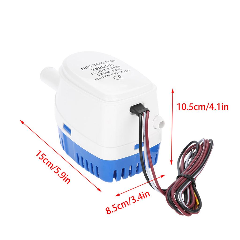 12V Boat Automatic Submersible Bilge Water Pump With Float Switch G750‑12V‑06
