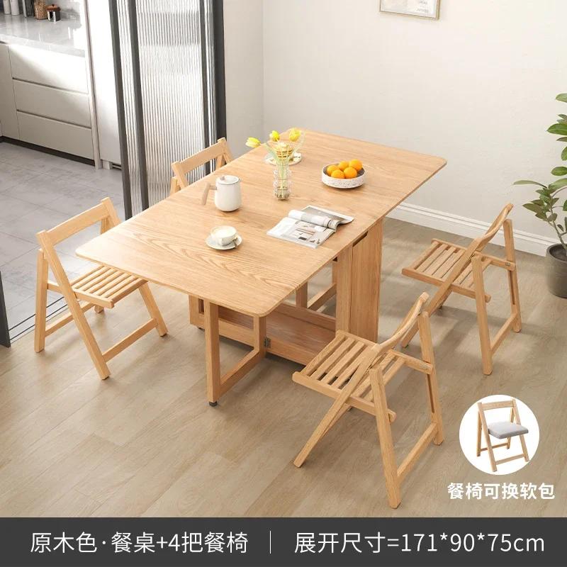 For Folding Dining Table Set 6 Chairs Luxury Modern Space Savers Minimalist Dining Table Nordic Table À Manger Kitchen Furniture