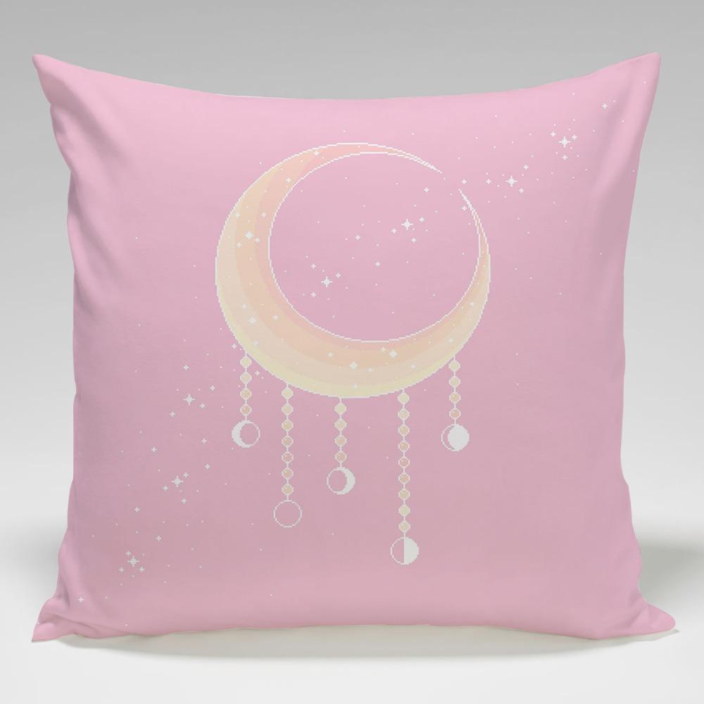 Night Sky Moon Print Bedroom Bedside Tatami Back Pillowcase Small Fresh Pillow Case Student Nap Pillow