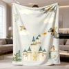 2026 New Arrival Flannel Blanket 1pc Digital Print Cartoon Castle Dinosaur Element Blanket Suitable for Bed, Sofa, Travel, and Camping, Ultra Soft Com