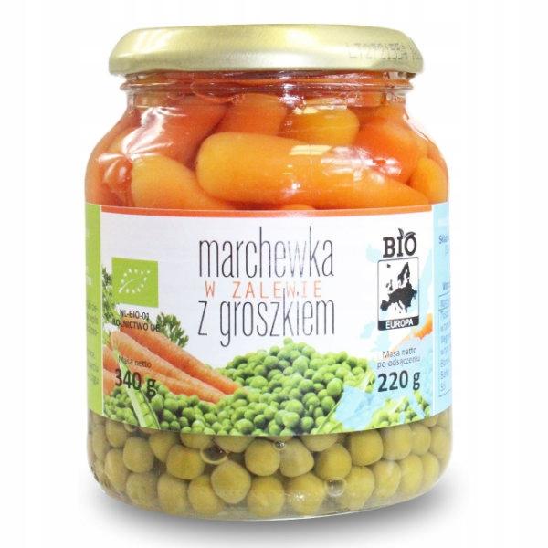 Carrots with Peas In Brine Bio Europa 340g