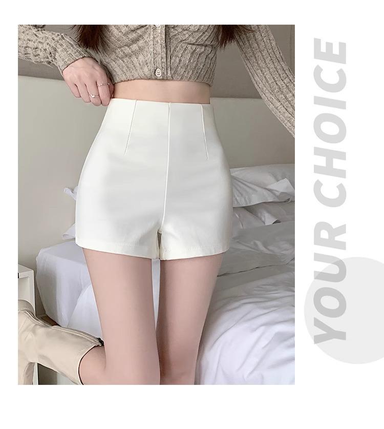 2024 Women's High Waist White Booty Shorts - Summer Elastic Leggings