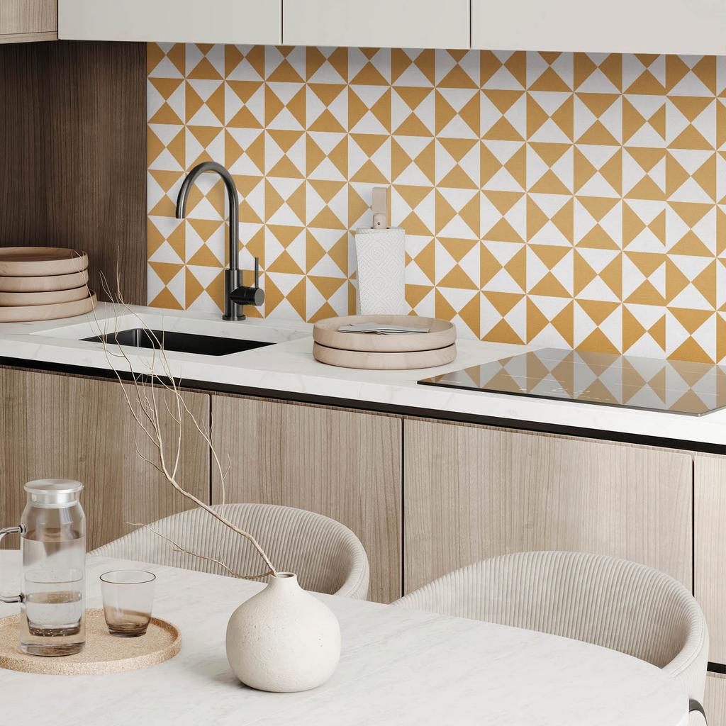 PVC Vinyl Tile Set Geometric Triangle Pattern 10x40x20 cm