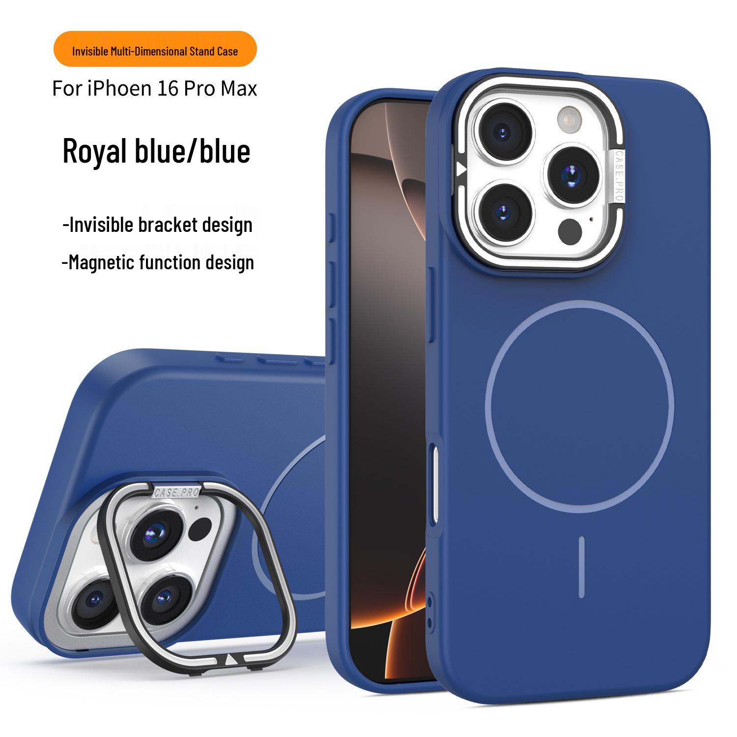 

Apple 16 Case: Invisible Lens Stand, iPhone 17 Compatible, Thin Magnetic Frosted Ring Protective Cover. iPhone 13 Pro
