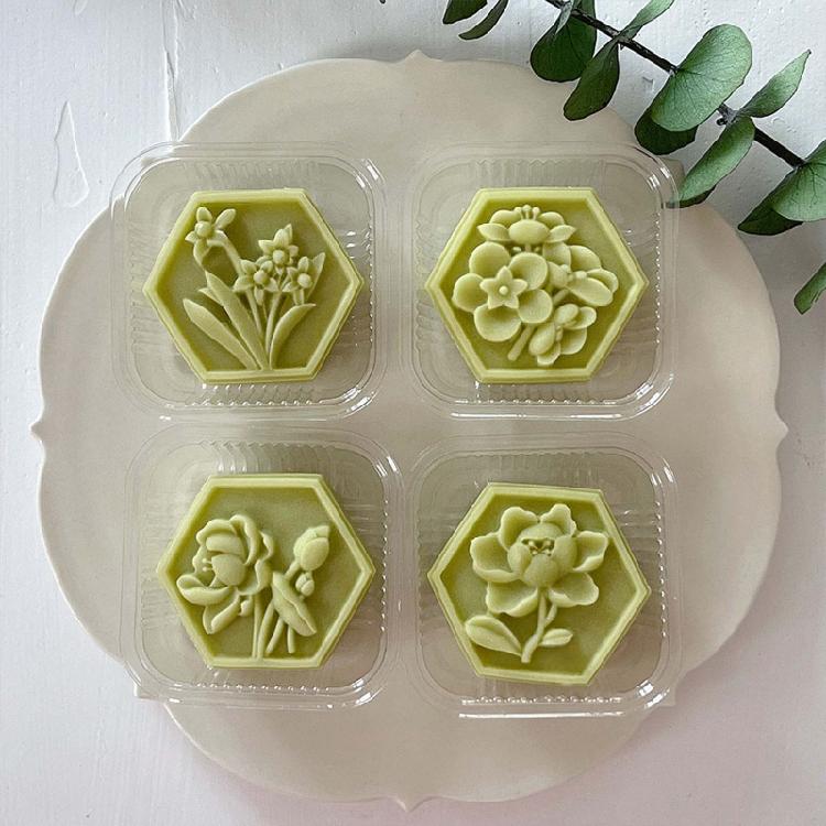 Hand-Pressure Moon Cake Mold Cookie Stamps Hexagon Moon Cake Maker Easy To Use