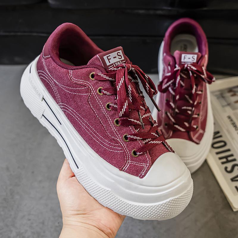 

Мужские повседневные низкие кроссовки 2025 года Удобная посадка Мужская бежевая обувь для ходьбы Дышащая Легкая Нескользящая Спортивная обувь Уютная 44 бордовый