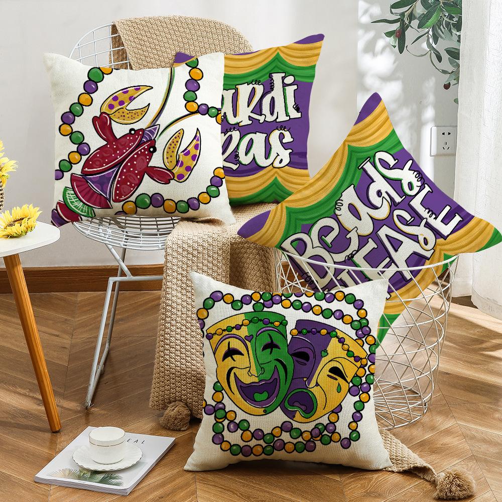 Mask Carnival Pillow Cover Digital Printing Living Room Bedroom Sofa Cushion Cushion Cover