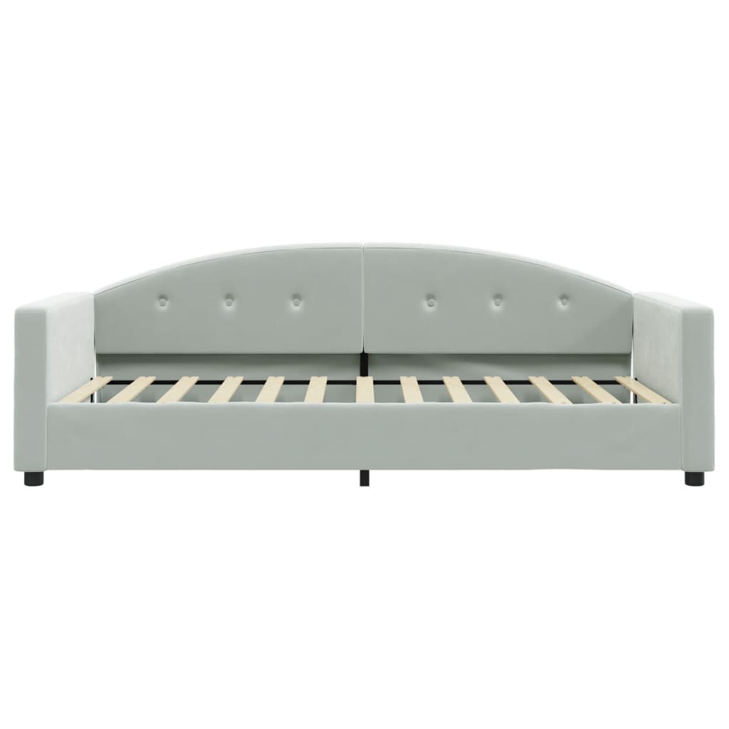 Daybed Light Grey 90x200 Cm Velvet