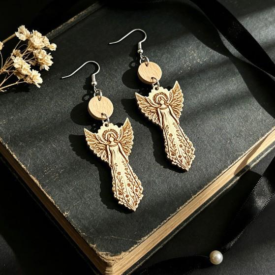 European & American Fashion Wooden Earrings - Versatile, Trendy Ear Ornaments with Unique Personality