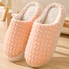 Plaid Cotton Slippers Men's Winter New Velvet Warm Inner Cotton Drag Couple Cotton Shoes Non-slip Silent Wool Slippers