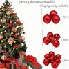 24 Stück/Box Glitzer Weihnachtsbaumkugel Dekoration Weihnachtsbaum Hängende Geschenke DIY Kranz Neujahr Navidad Zuhause Hochzeitsdekor Zubehör