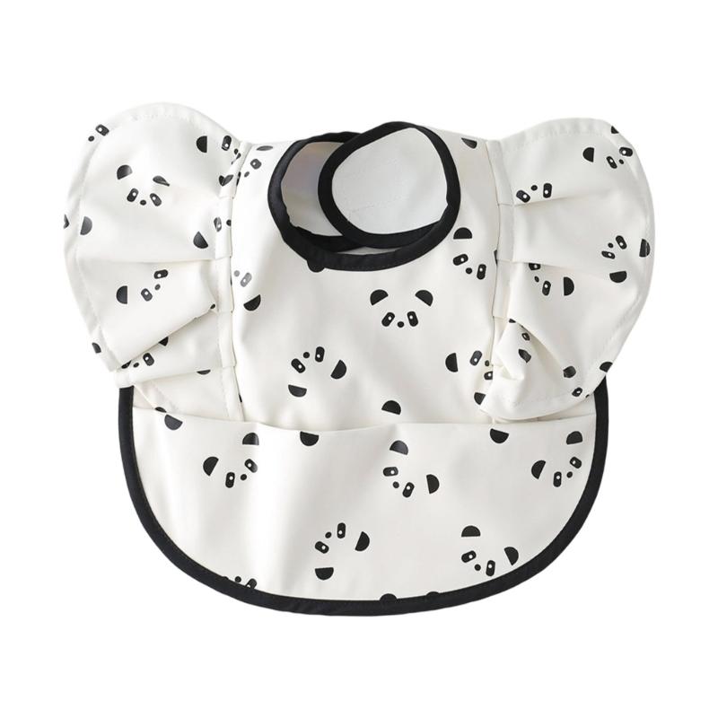 Niedliches Lätzchen in Form einer fliegenden Ärmel mit wasserdichter Schicht, verstellbares Spucktuch für Baby 6-36 Monate