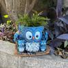 Hanging Owl Statue Planter Cute Vase Ornament Flower Arrangement Container Animal Plant Pot  Garden