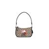 New All White Rabbit Collaboration Swinger Cow Leather With Fabric Shoulder Bag Women's Khaki & Black CG275-LHUW7