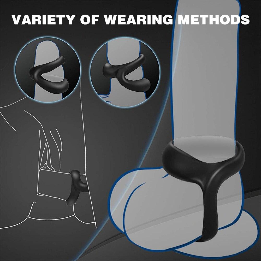 Doppelter Penisring für Männer, verzögerte Ejakulation, Erektion, weiches Silikon, Penis, Schwanz, Keuschheitsringe, Paar, Sexshops, Sexitoys für Männer