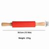 Solid Wood Handle Rolling Pin Silicone Pastry Roller New Baking Rolling Pin  Kitchen Baking