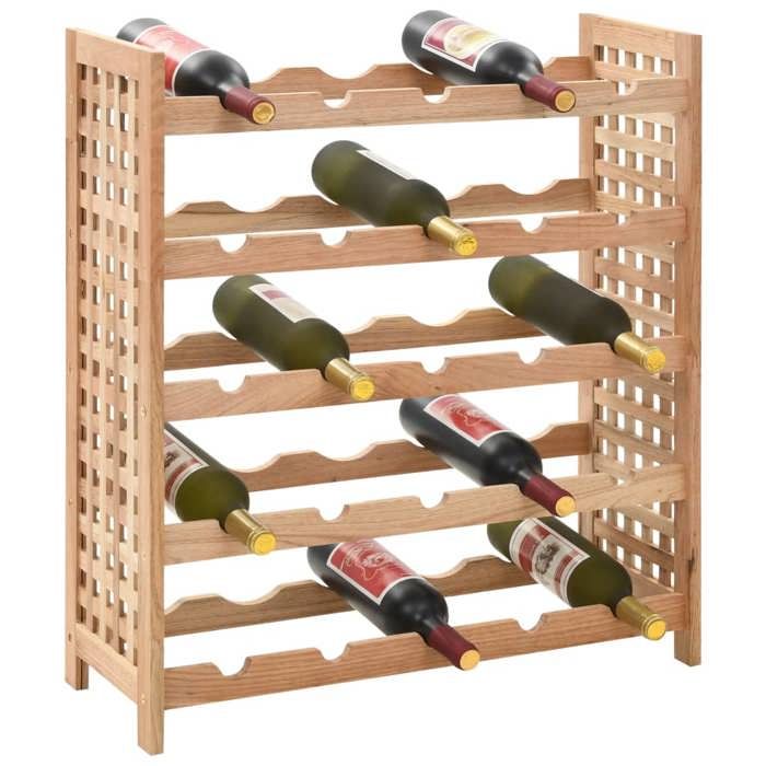 VidaXL Casier à bouteilles pour 25 bouteilles Bois de noyer 63x25x73cm 247101