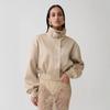 Womens Winter Faux Leather Jacket Loose Fit Short Cropped Streetwear Coat With Stand Collar Zipper