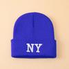 Solid Color Cold Cap Letter embroidery Knitted Skull Bonnet Winter Warm Knitted Beanies Hat  Unisex