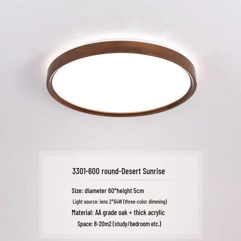 Modern Minimalist Walnut Ceiling Light - Solid Wood for Living Room, Bedroom, Dining Room, and Study