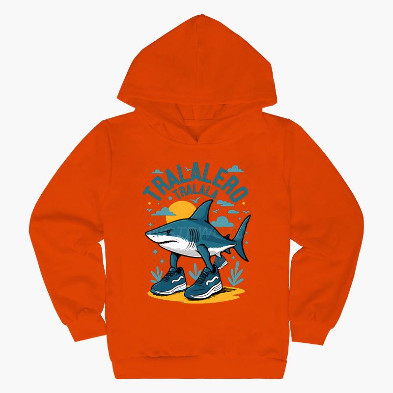 Autumn 3D Funny Shark Pattern Printed Hoodies Fashionable Casual Sports Long Sleeved Children's Boy Hooded Sweatshirts