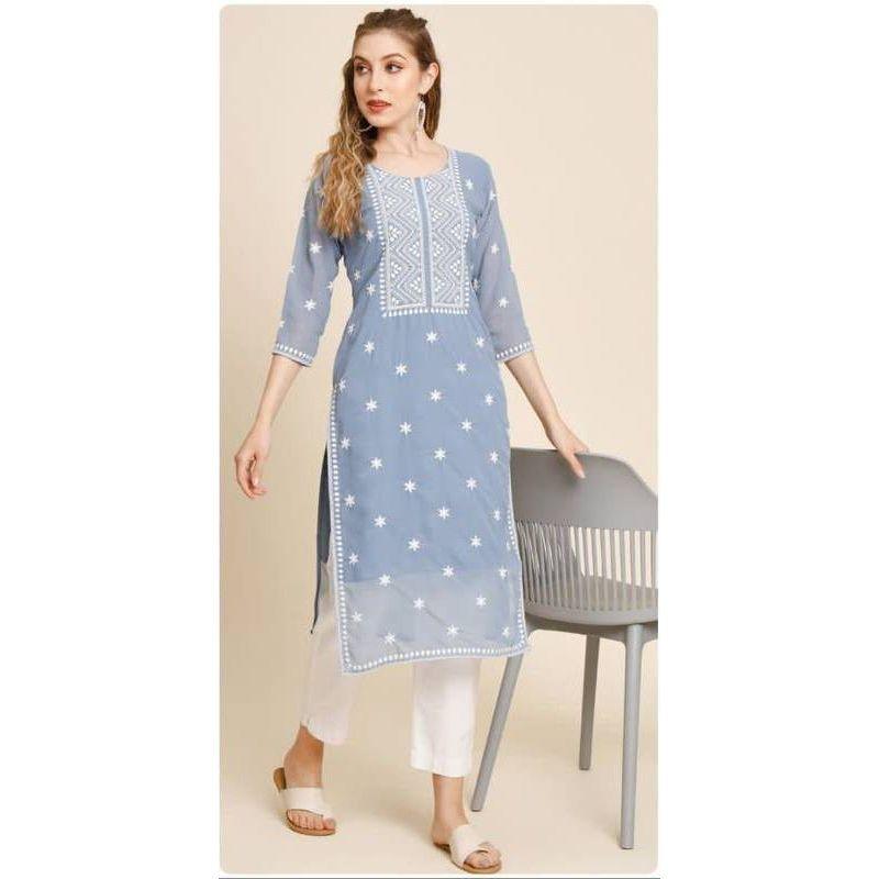 

Традиционная красивая дизайнерская вышивка Soft Georgette Fancy Kurti для женщин и девочек
