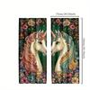 2pcs Unicorn Princess Curtains - Enchanted Floral and Fantasy Art Design   Semi-Transparent Polyester Drapes for Bedroom and Livi