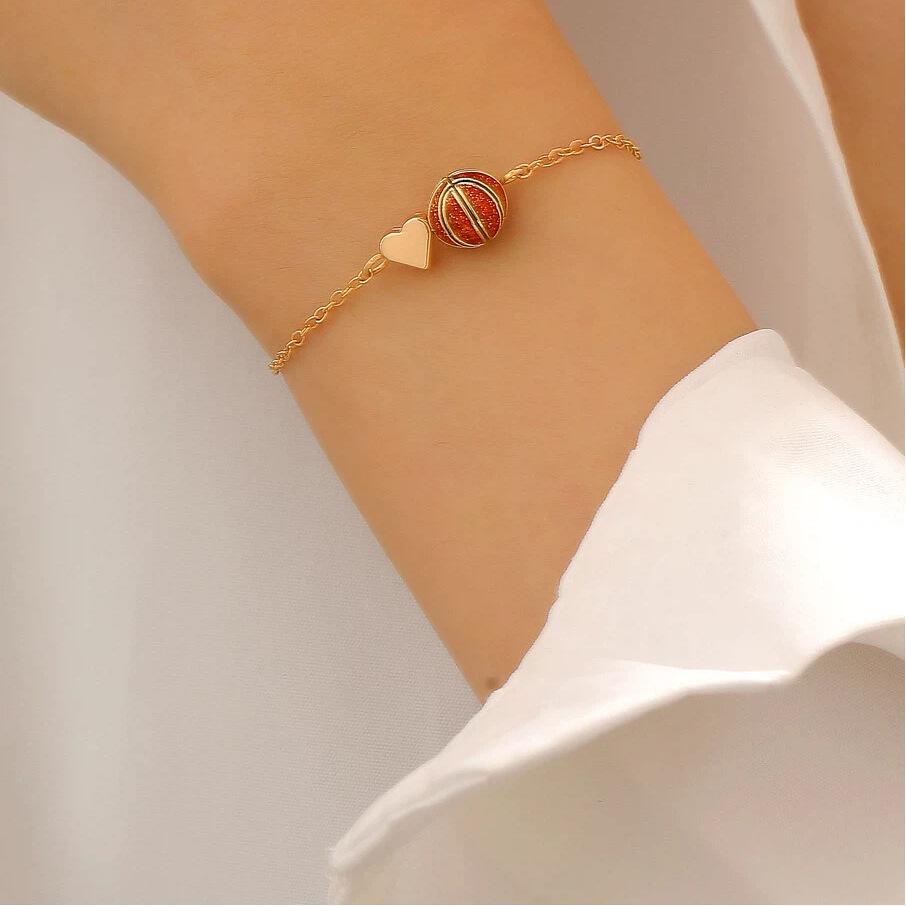 Сердечко Баскетбольное Ожерелье для Женщин: Спортивный Стиль Регби, Волейбол, Бейсбол Ключица Цепочка, Мода Дружба Украшения