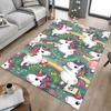 1PC Unicorns Flowers Non-Slip Floor Carpet Compatible for Office&Living Room&Bedroom&Dining Room - Flat-Weave Machine-O321