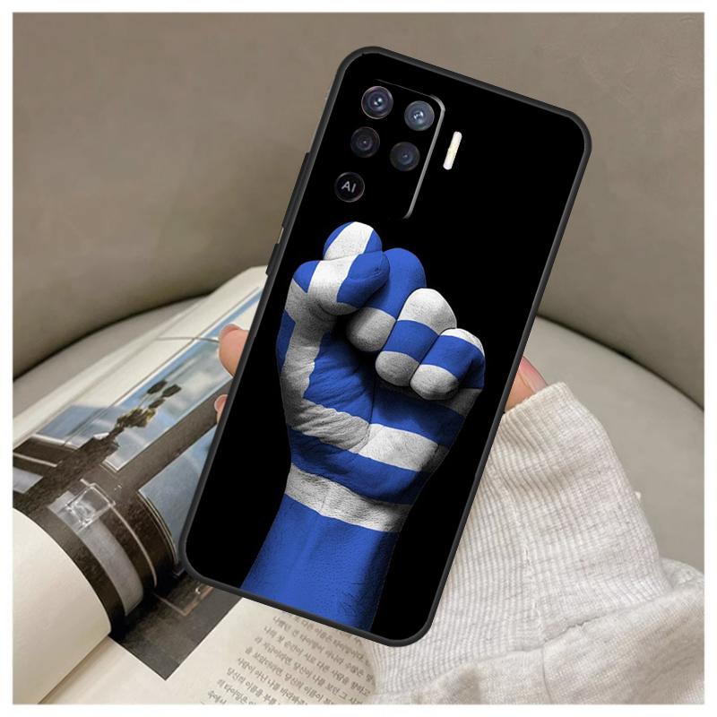 Greece Greek Flag Case For Oppo A17 A57 A77 A40 A78 A54 A74 A94 A76 A16 A96 A18 A60 A80 A38 A58 A98 A15 A5 Pro