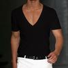 2023 Men's Deep V-Neck Waffle Knit Casual Fitness T-Shirt - Summer Style