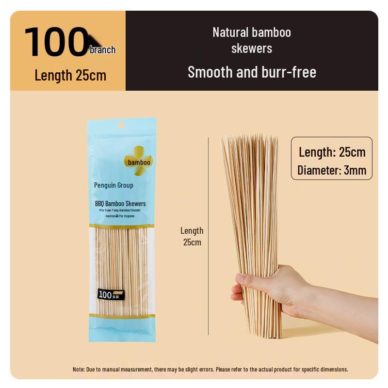 Disposable Thickened Bamboo BBQ Skewers for Grilling Meat