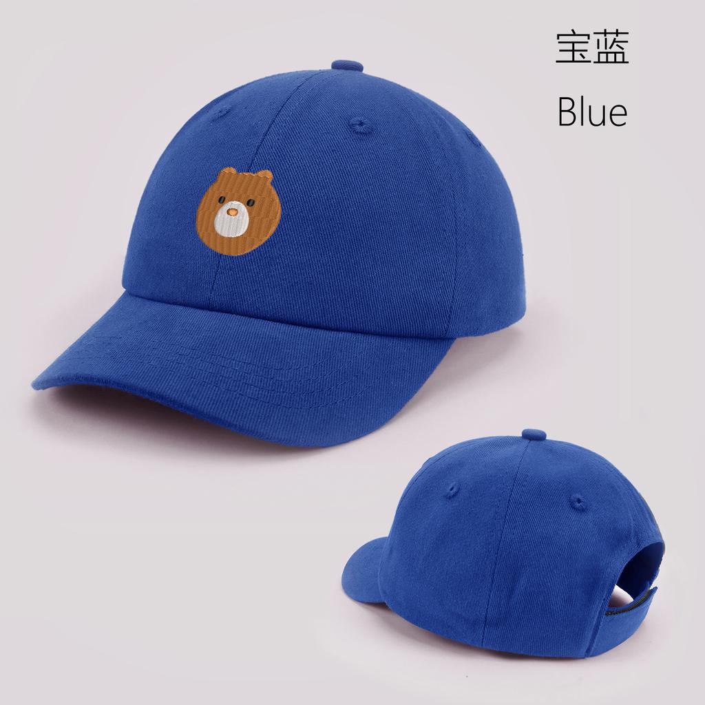 Cartoon Round Face Bear Baby Baseball Cap Cute Solid Color Toddler Sun Hat with Ears Summer Adjustable Kids Boy Girl Peaked Cap