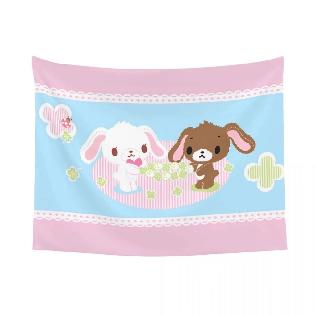 Sanrio Sugarbunnies Anime Printed Large Tapestry Wall Hanging Hippie Wallpaper Kawaii Cartoon Decoration Living Room Bedroom Hom