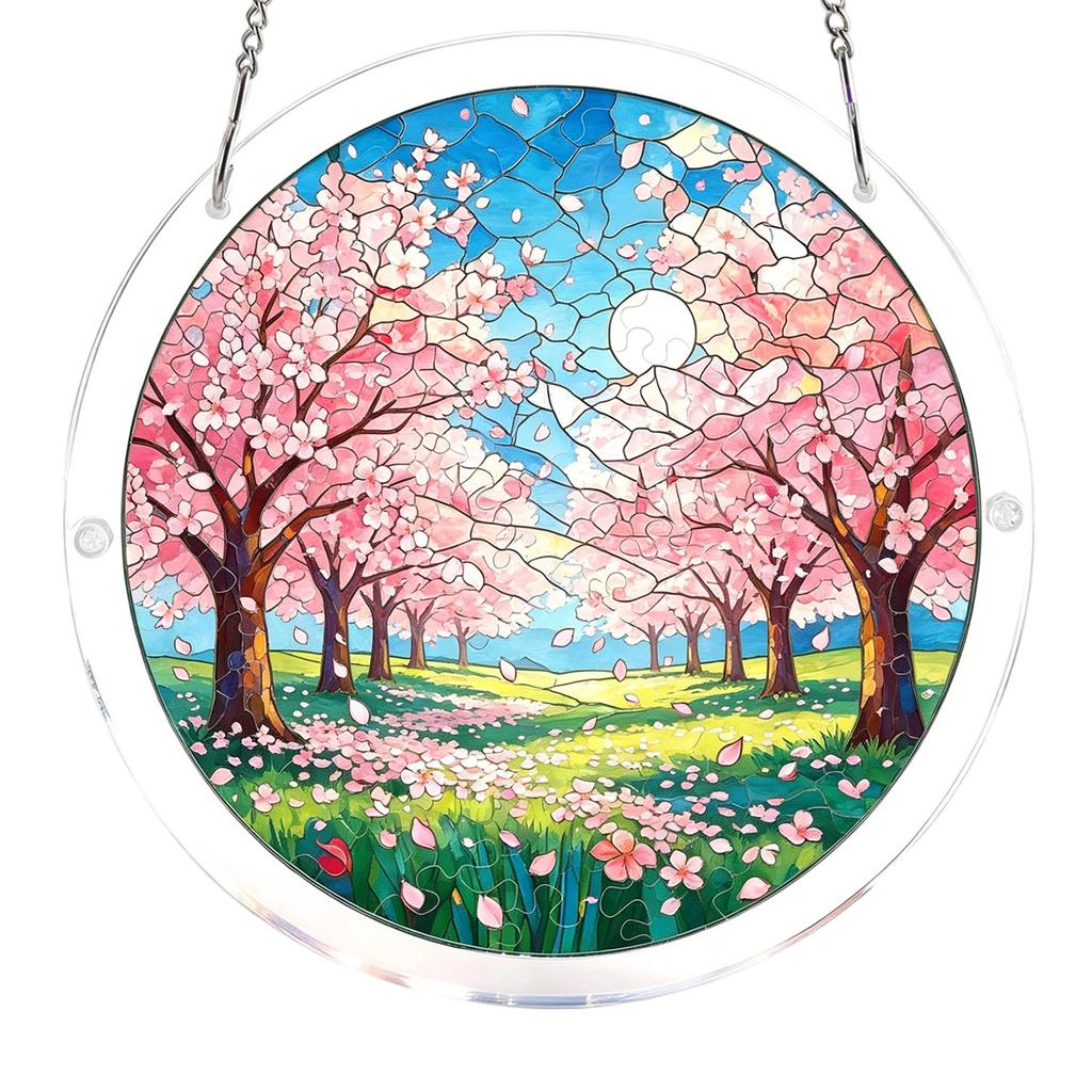 Acrylic Puzzle For Adult, Colorful Flame Hummingbirds Sun Catchers Window Hanging Panel 83 Puzzle SunCatchers For Home Decor Birthday Women Men Mom