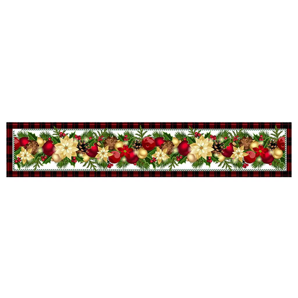 Christmas Polyester Printed Table Runner Holiday Decoration Home Dining Table Decor