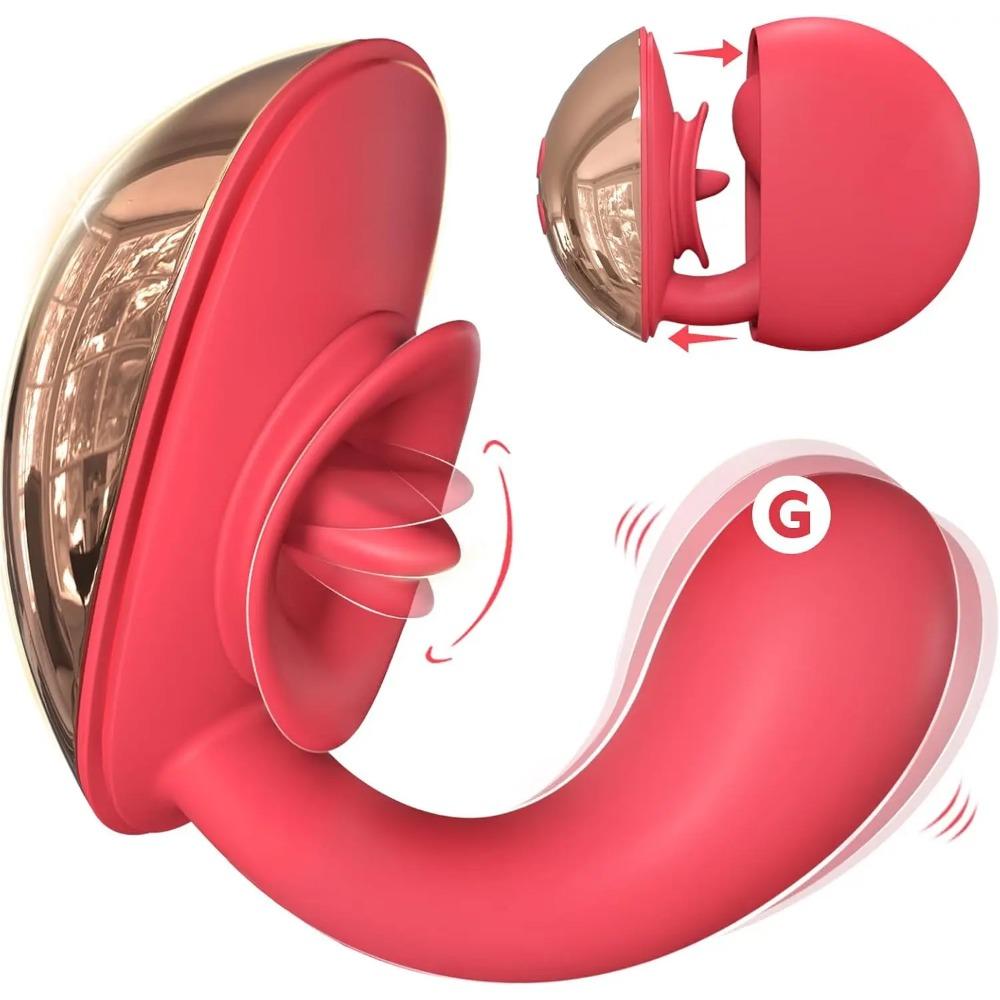 G Spot Vibrator with Tongue Licking Vagina Clitoral Stimulator for Women Adult Sex Toys Anal Dildo for Female Masturbation 18+