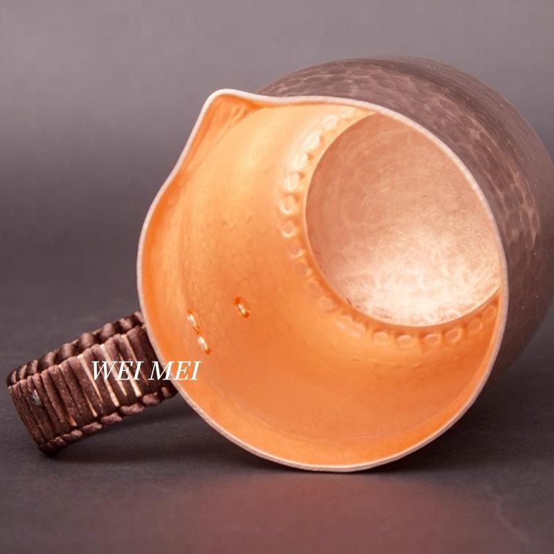Tazza da Caffè in Rame Puro Vintage da 800 ml, Martellata Fatta a Mano Spessa Tazza da Acqua per la Colazione, Tazza da Tè con Manico Stoviglie