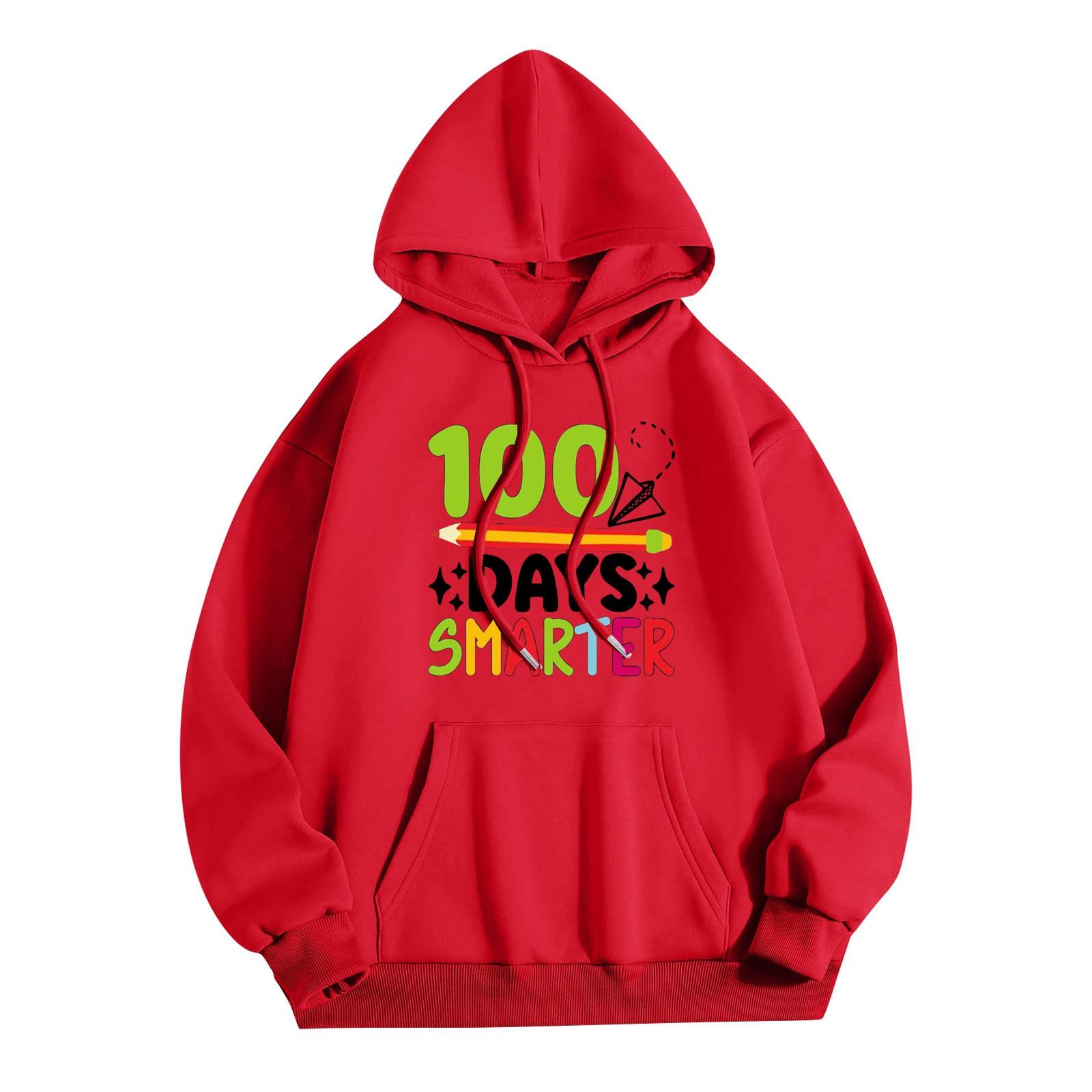 Женская толстовка с капюшоном и круглым вырезом длинными рукавами и цветочным принтом S красный 1729₽