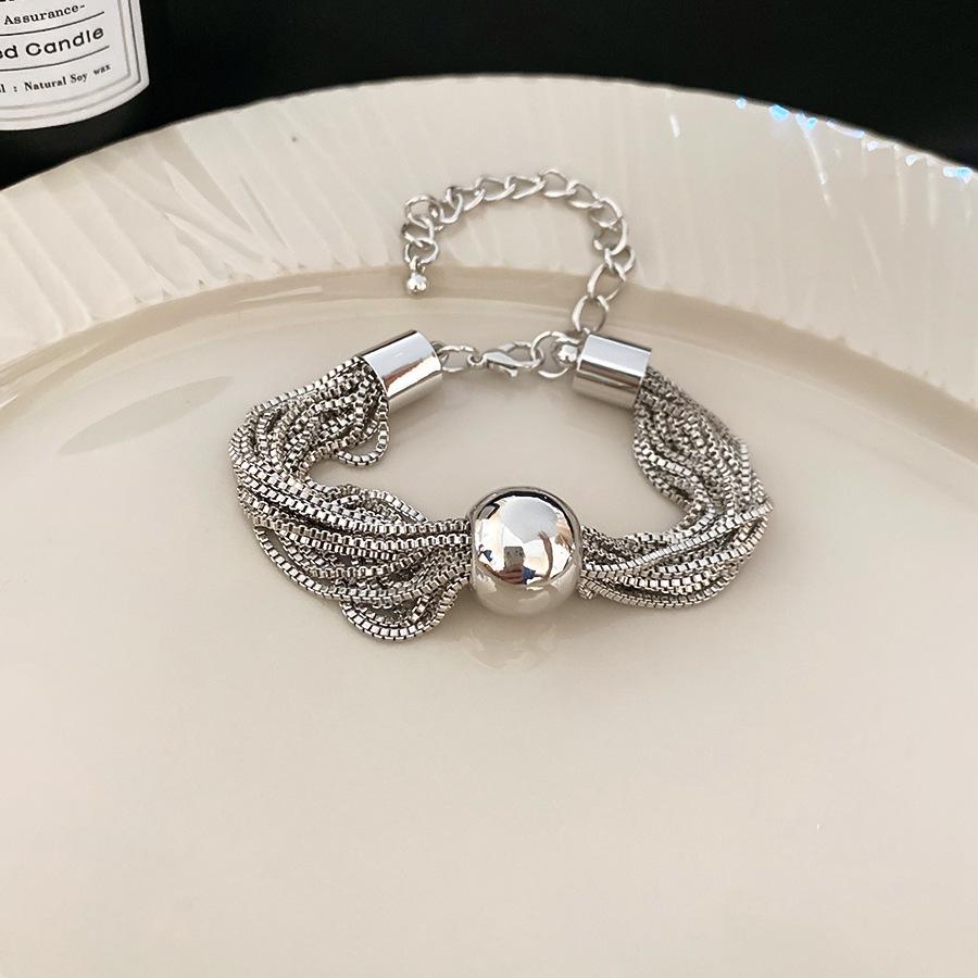 Metallic Round Ball Multi-layer Chain Necklace & Bracelet - High-End Cold Style Jewelry