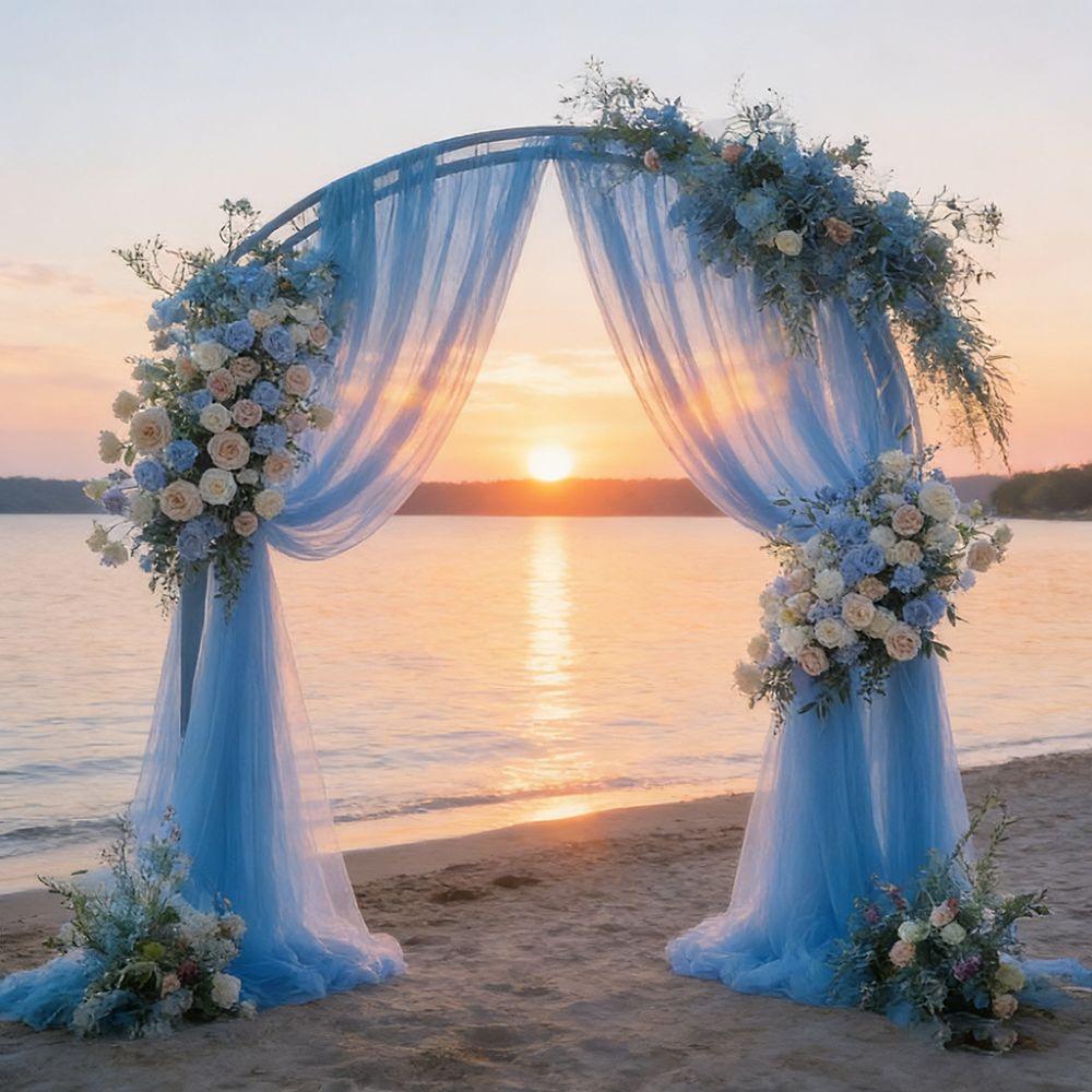 Multi-purpose Tulle Fabric Backdrop Rod Pocket Photography Background Drapes  Birthday Party