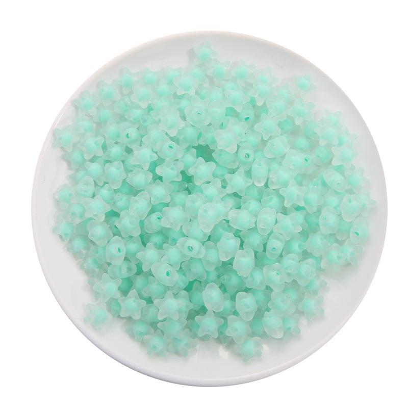 Lot de 80 perles créatives en acrylique, couleur bonbon, pour la fabrication de bijoux, forme étoile, 11 mm, perles en vrac populaires