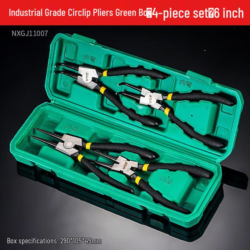 Industrial-Grade Circlip Pliers Set: 5-9 Inch, Inner/Outer, Pointed/Bent Nose for Auto Repair